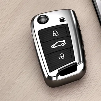 Cover chiate/telecomando per Volkswagen VW Polo Golf 7 MK7 Tiguan passat Per Skoda Octavia Kodiaq Karoq Per Seat ateca Leon Sacchetto Chiave - Copertura Della Cassa Chiave dell automobile Per Volkswagen VW Polo Golf 7 MK7 Tiguan passat
