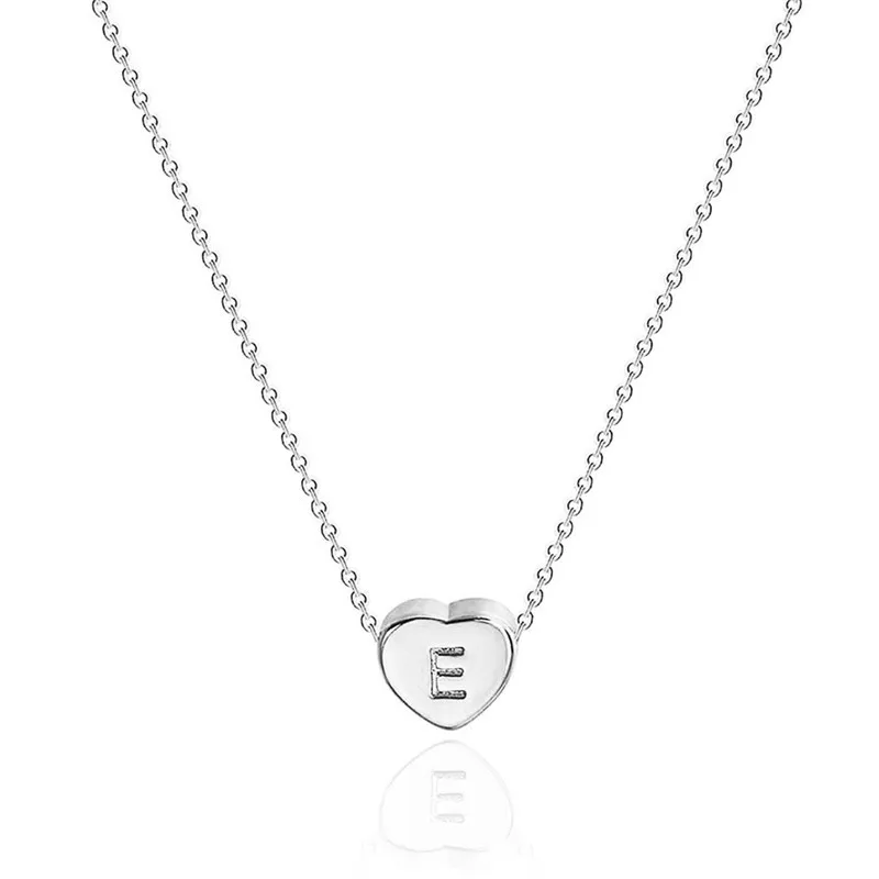 Tiny Love Heart Initial Necklace For Women Gold Chain A-Z Letter Alphabet Statement Jewelry Dainty Pendants Necklaces Baby Gift