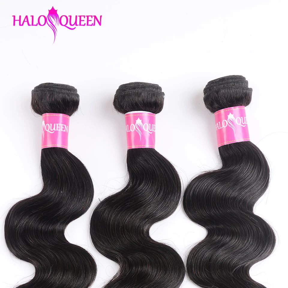 HALOQUEEN, 3 предмета, пучки волнистых волос, индийские пучки для плетения волос, натуральный цвет, не волосы remy, плетение, человеческие волосы для наращивания, 8-30 дюймов