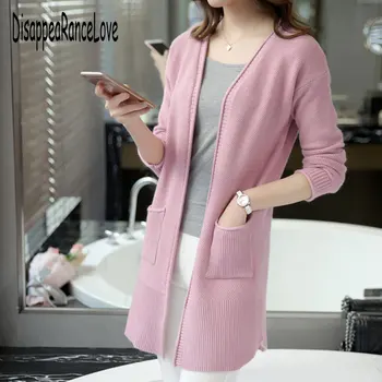 

Trend Women's Sweaters 2019 Korean Version Loose Long Cardigan Autumn Leisure Women Knitted Jacket