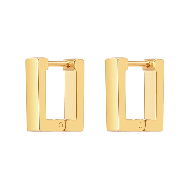 Stainless Steel Hoop Earrings for Women Men Black Rose Gold Plated Circle Round Earring Geometric Classic Cartilage Earrings EH700 Gold