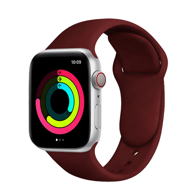 Silicone Strap for Apple Watch Band Series 7 654 321,44/40mm 42/38mm 45/41mm Smartwatch Bracelet Watchband for Apple Watch SE 32
