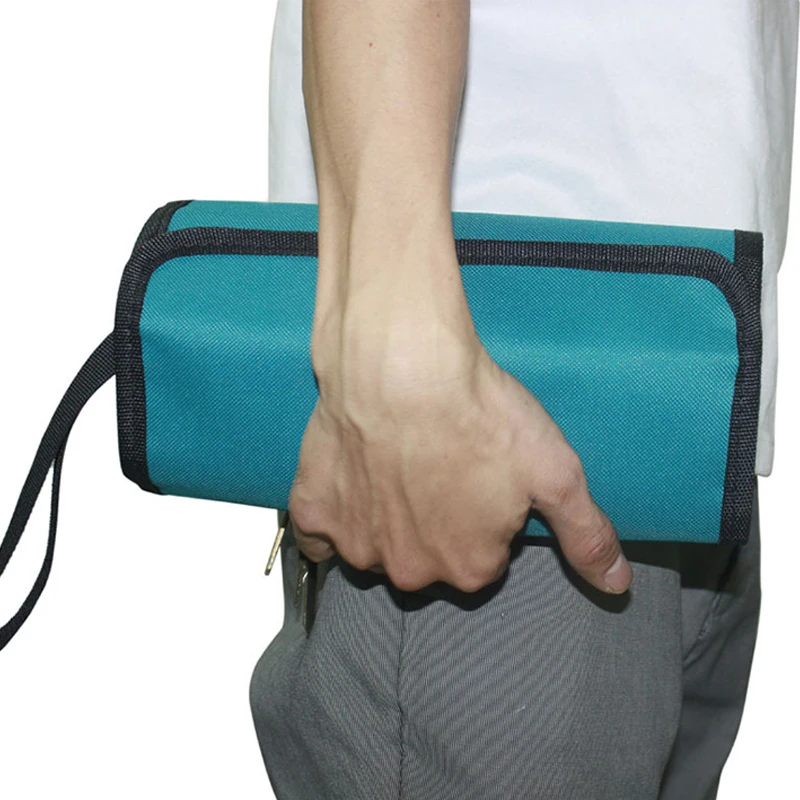 Reel Rolling Tool Bag Tool Storage Bags Oxford Canvas Chisel Roll Bag For Tool Pouch Quick-pick Work Waist Tool Bag For Handware