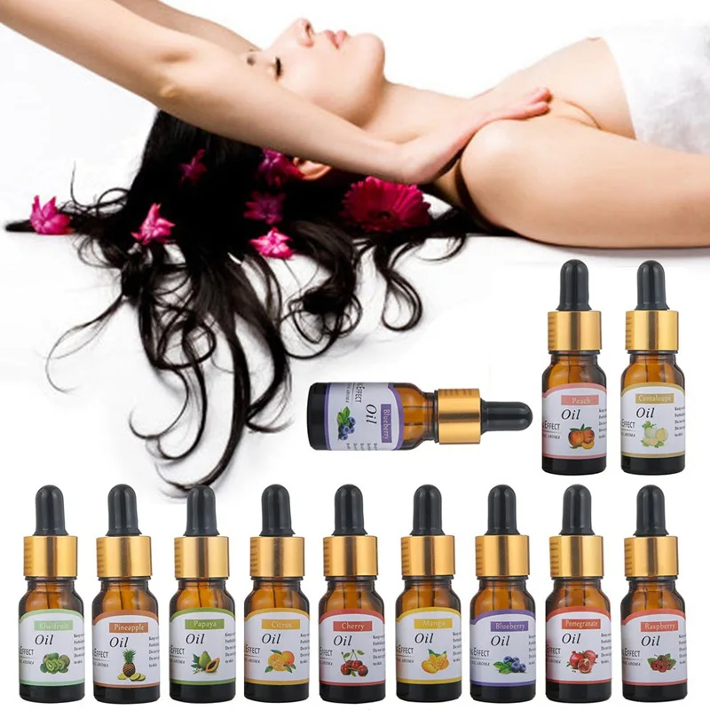 

12 Types 10ML Delicate Natural Plant Formula Pure Essential Oils For Aromatherapy Diffusers Body Massage Relax Fragrance Oil