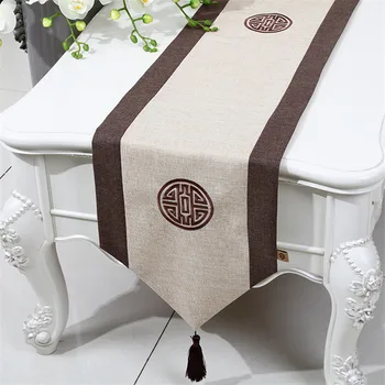 

Proud Rose Linen Table Runner Decorative Tablecloth Chinese Style Rectangle Table Flag Fashion Household Table Mat Customed