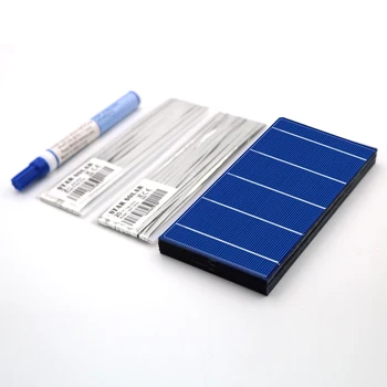 

96W Polycrystalline Solar Cell Kit DIY Solar Panel 78x156 mm 3X6" 100 W Tabbing Wire Buswire Flux Pen TOY Flexible