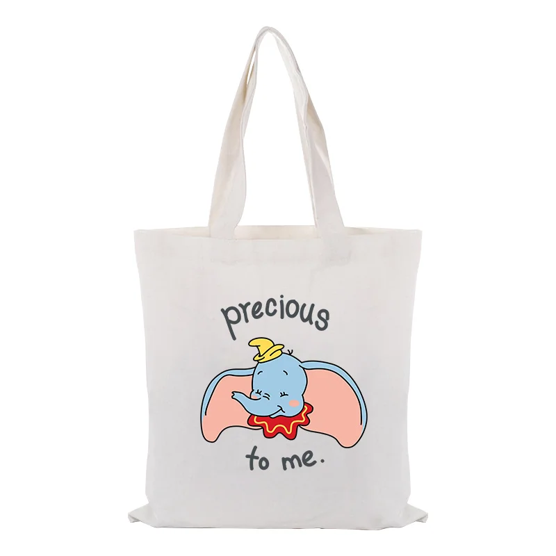 Dumbo хозяйственная сумка повседневное использование Холст сумка на заказ Печать текстовый логотип DIY экологическая многоразовая утилизация сумки