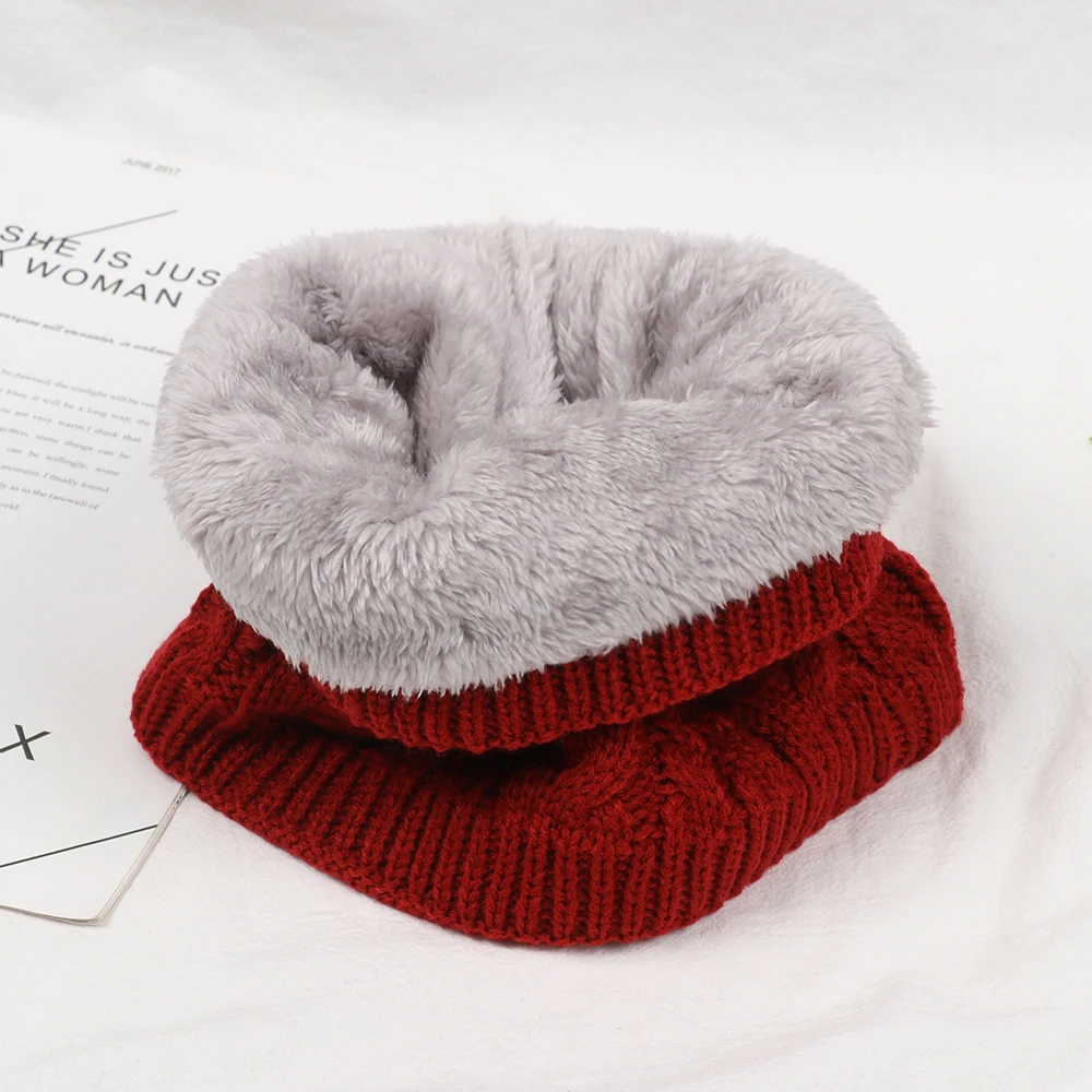 Hot Soft Unisex Brushed Knit Neck Warmer Circle Loop Snood Shawl Thicken Scarf Collar Cowl Go Out Wrap Winter Warm Accessories 5