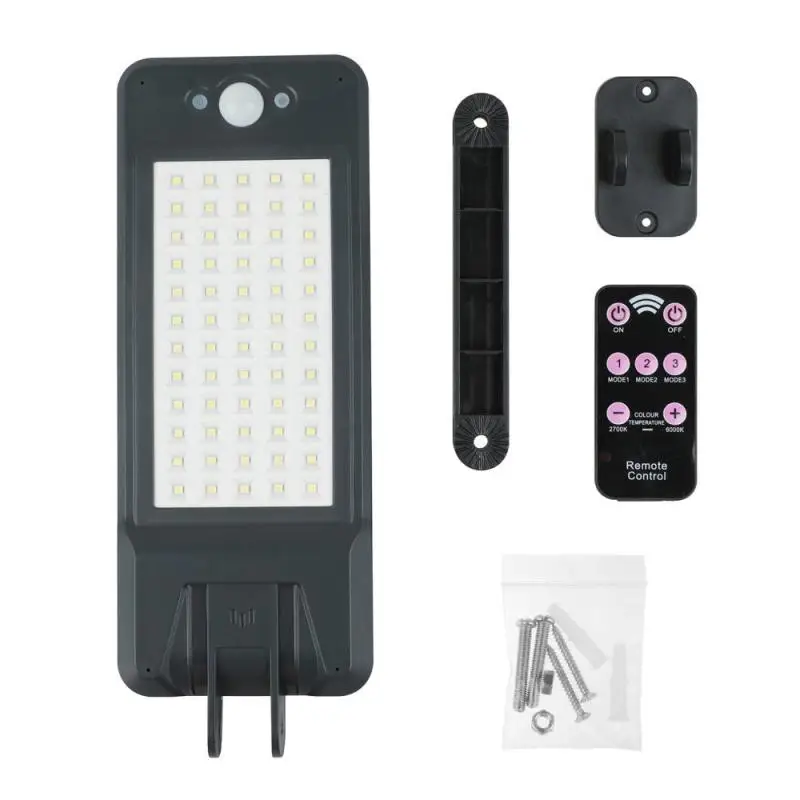 Dreamestone солнечный светильник с датчиком движения PIR 1000LM 60LED пульт дистанционного управления на солнечных батареях лампа Водонепроницаемая для наружного садового светильник ing - Испускаемый цвет: Синий