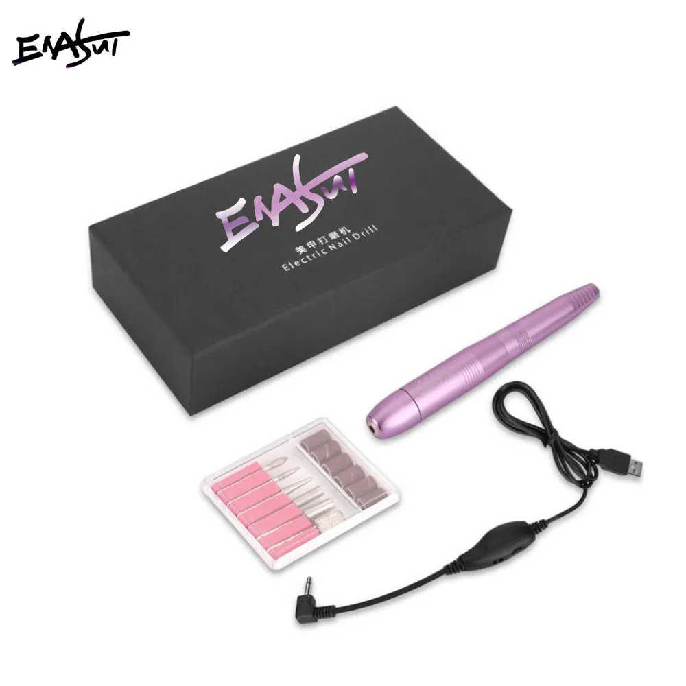ENASUI US 100-230V Electric Nail Drill Machine Set Manicure Pedicure Nail file electric drill kit with Ceramic Drill bits Kit