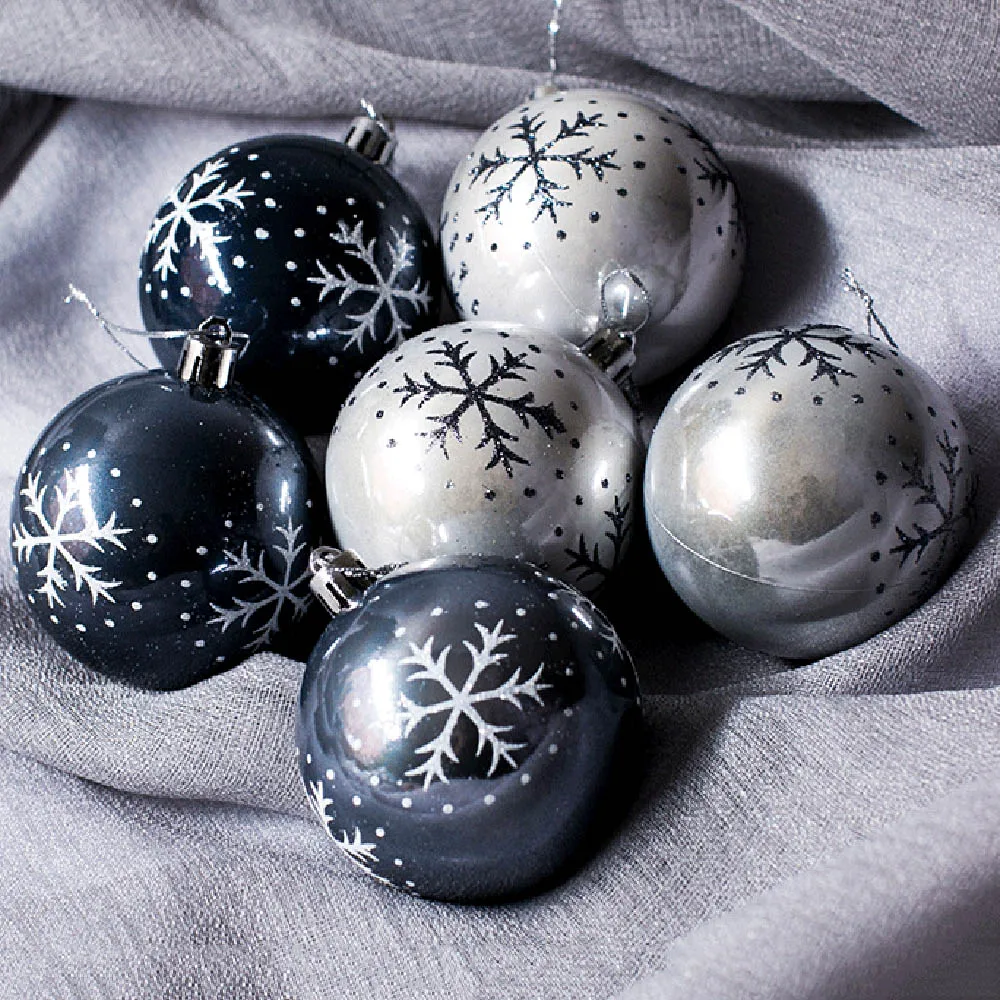 6 шт., стеклянные разноцветные пластиковые шары, Рождественские елочные украшения, подвесные Подвески, для рукоделия, на год, Рождество, для дома, вечерние, для офиса
