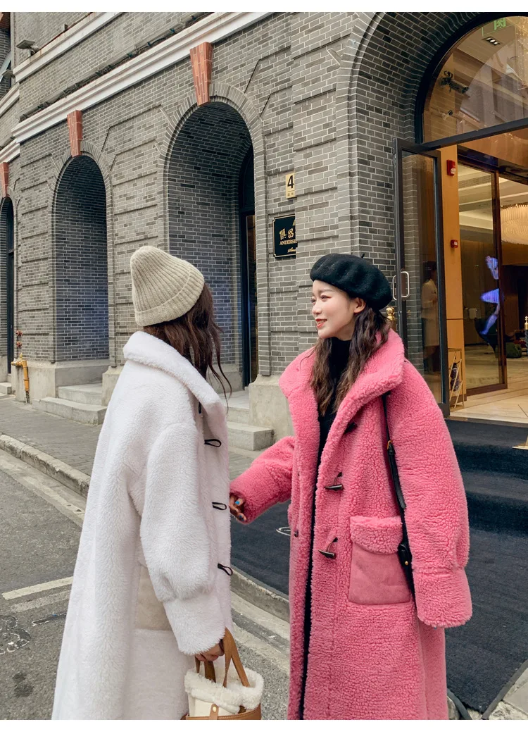 Photo Shoot Lambs Wool Coat Women's Mid-length Toggle Loose-Fit Korean-style Western Style New Style Autumn And Winter Retro Hon