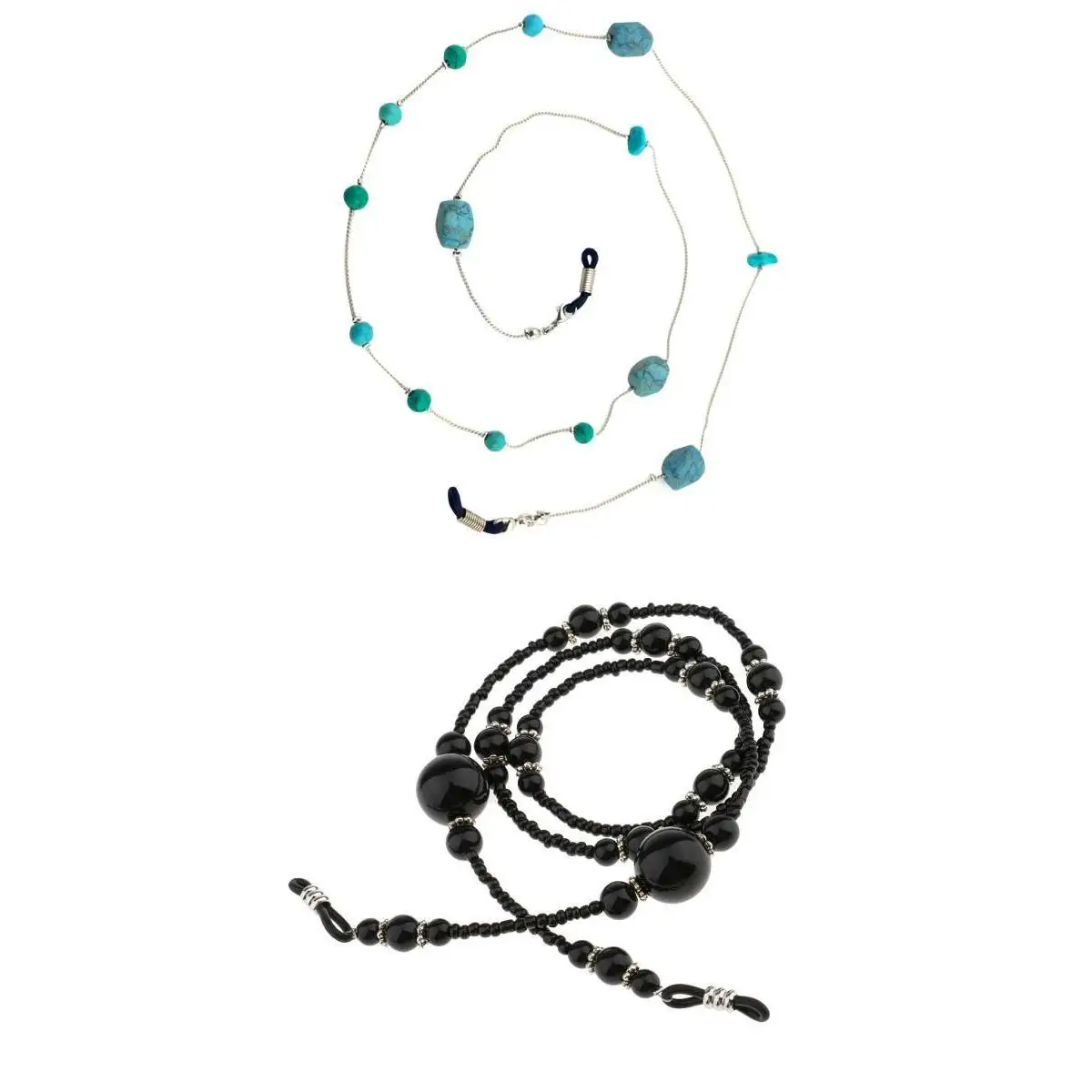 2 Pieces Boho Beads Eyeglass Chain Sunglass String Holder Strap Neck Strap Cord Lanyard Rope Necklace 65cm 70cm 