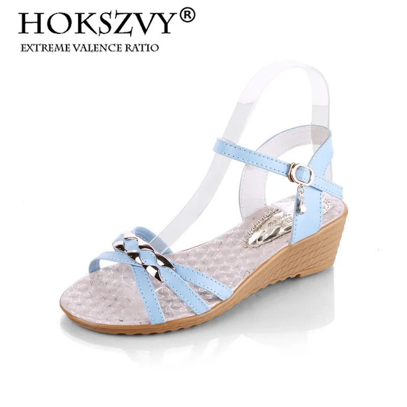 Новинка 2020 сандалии HOKSZVY на танкетке повседневные Нескользящие пляжные женские с