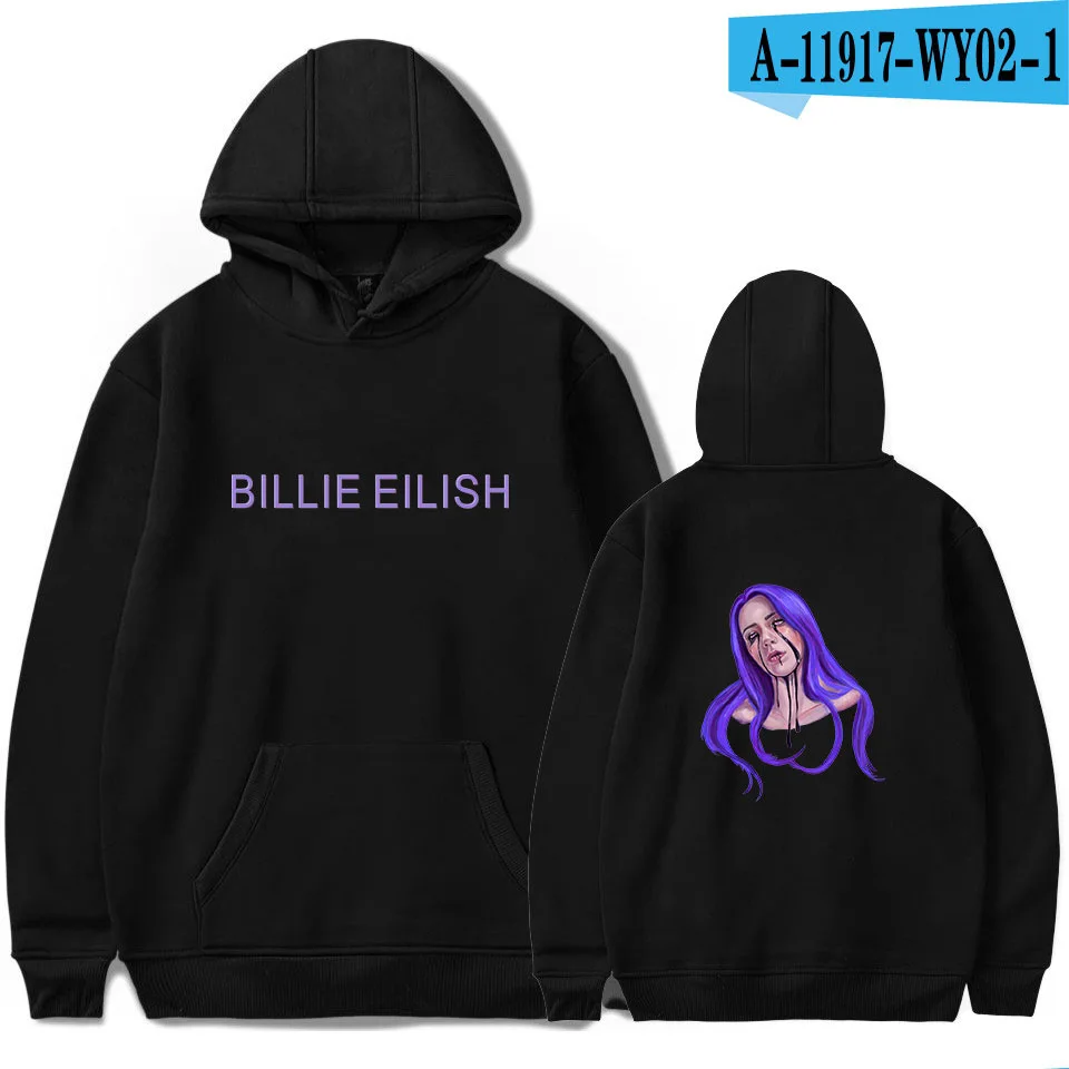 A11917-1 Популярные женские уличные толстовки Billie Eilish толстовка мужские повседневные толстовки с длинным рукавом хип хоп пуловеры одежда - Цвет: A11917-1
