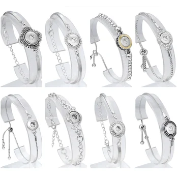 

New 12mm Snap Jewelry Adjustable Chain Snap Button Bracelet Metal Snap Bangles Fit 12mm Snaps Button Jewelry