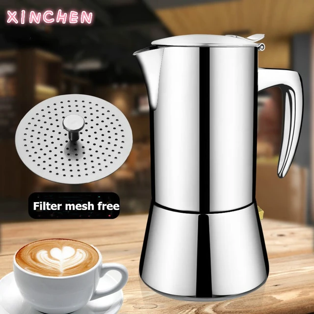 Moka Induction Stovetop Espresso Maker,Crystal Glass-top & Stainless Steel  Espresso Moka Pot,Classic Italian coffee maker - AliExpress