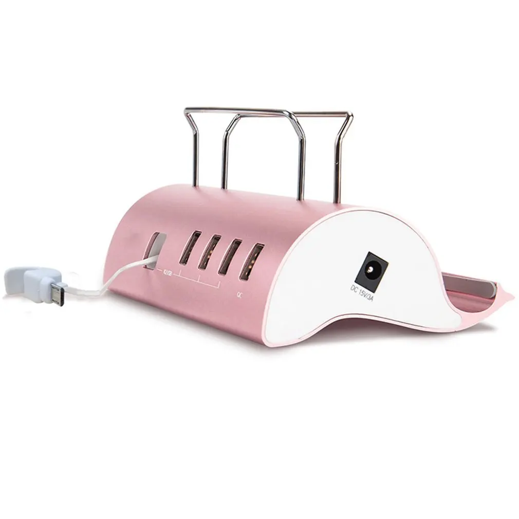 Intelligent Multi-Ports USB Fast Charging Socket Universal USB Hub& Mobile Phone Stand Two in One Charging Socket