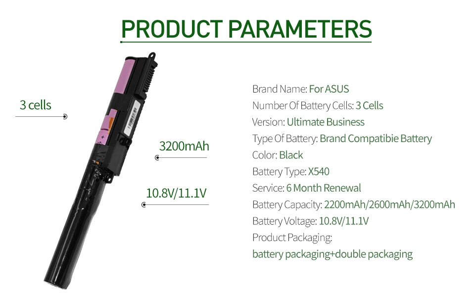 Golooloo A31N1519 Аккумулятор для ноутбука ASUS X540 X540L X540LA X540LJ X540S X540SA X540SC X540YA A540 A540LA F540SC R540S R540SA