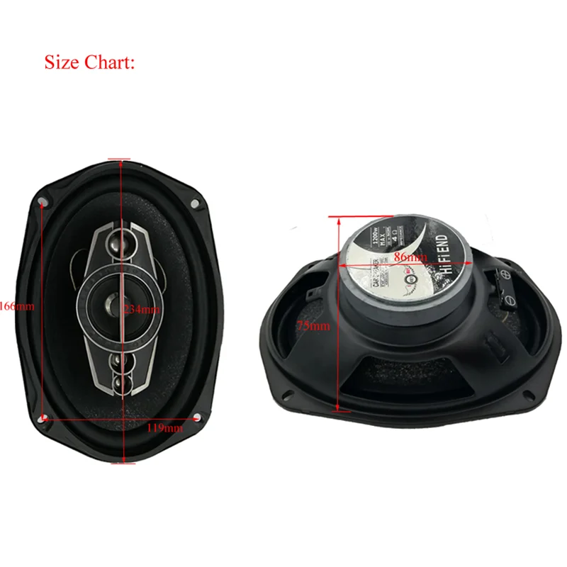 2 шт. 6x9 дюймов автомобиля коаксиальный Динамик 1200W 4 Ом мощный Hi Fi Авто Аудио 5 Way