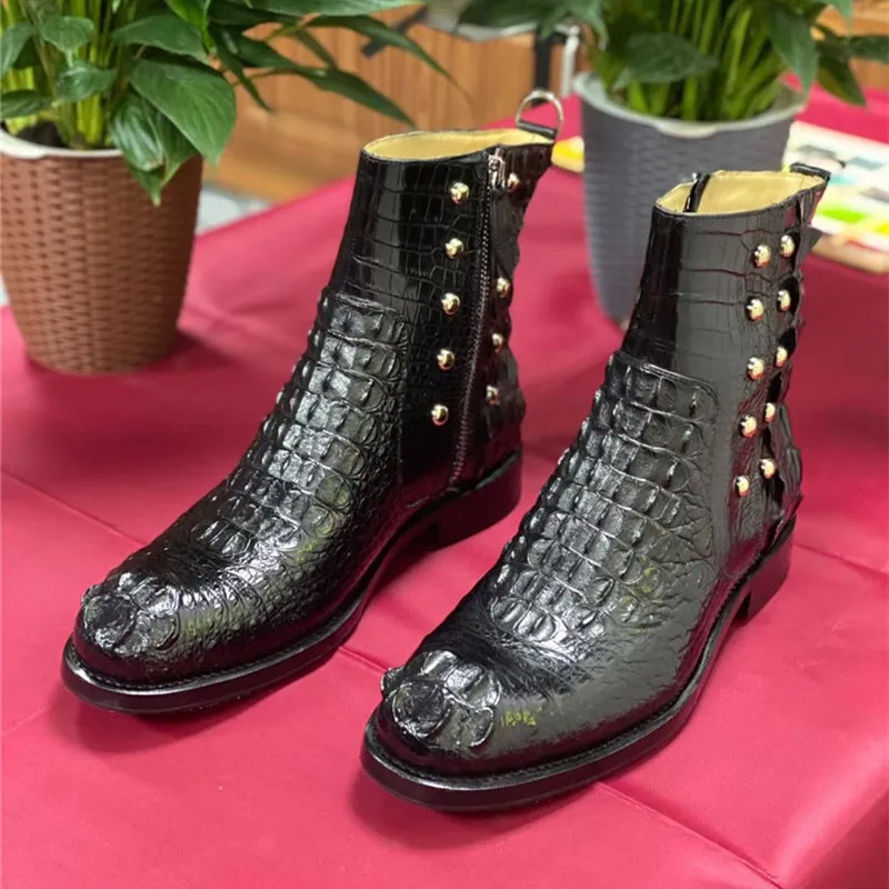 Authentic Exotic Crocodile Skin Hand Stitched Men