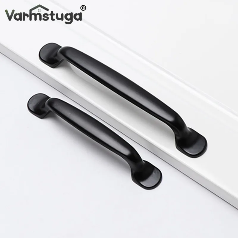 Modern Solid Single Hole Furniture Parts Hardware Accessories Drawer Door Handle American Black Kitchen Cabinet Wardrobe Handle