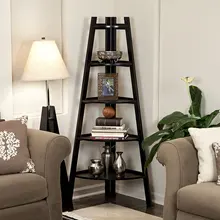 Étagère de rangement moderne à 5 étagères, étagère murale ouverte, présentoir à plantes et fleurs, support d'angle festonné noir