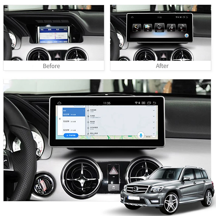 Flash Deal Car radio Android multimedia audio player For Mercedes Benz GLK X204 2013-2015 10.25 inch touch screen GPS Support Carplay 1