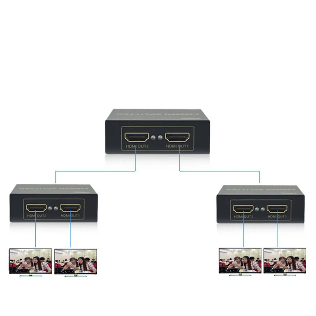Hdmi1 в 2 из дистрибьютора 1 2hdmi сплиттер Hd ТВ аудио и видео дистрибьютор Поддержка удаленного Wakeup