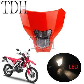 

12V 35W Motorcycle LED Headlight Headlamp For Honda CRF 450 L XR CRF450L CRF450XR 2019-2020 E13 Emark Motocross Front Dual Light