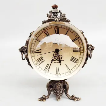 

Antique Crafts Collection Retro Brass Crystal Mechanical Watch Furniture Decorations