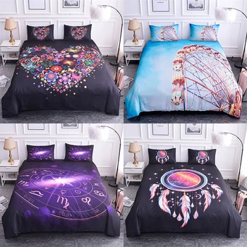 

Homesky King Queen Sizes Bedding Set Dreamcatcher Duvet Cover 3D Printed Comforter Bed Set 2/3 pcs Bed Linen