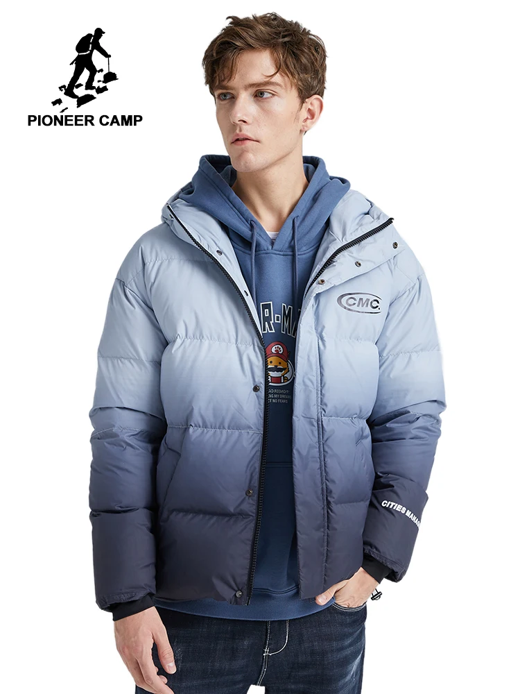 Мужской градиентный пуховик Pioneer Camp модная брендовая одежда на белом утином пуху