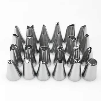

24Pcs high quality stainless steel DIY cake pastry decoration baking tools icing pipe nozzle skill set high quality stainless st