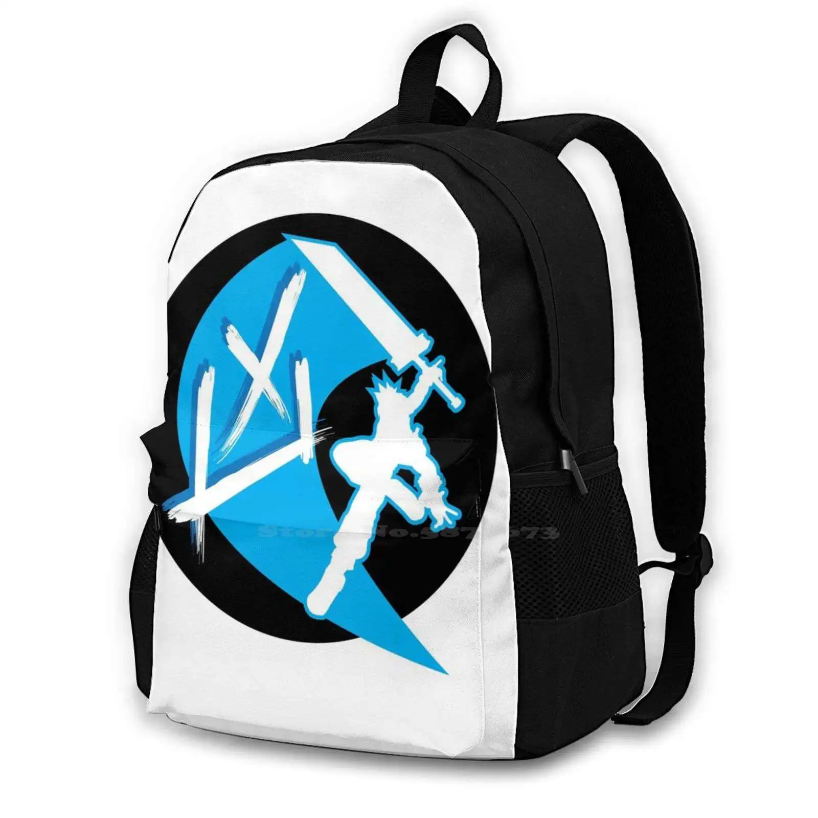 Limite Cross Slash (Blu Per Abbigliamento Bianco) Borsa Da Scuola Zaino Di Grande Capacità Laptop 15 Pollici Smash Bros Super Wii U 3Ds Switch
