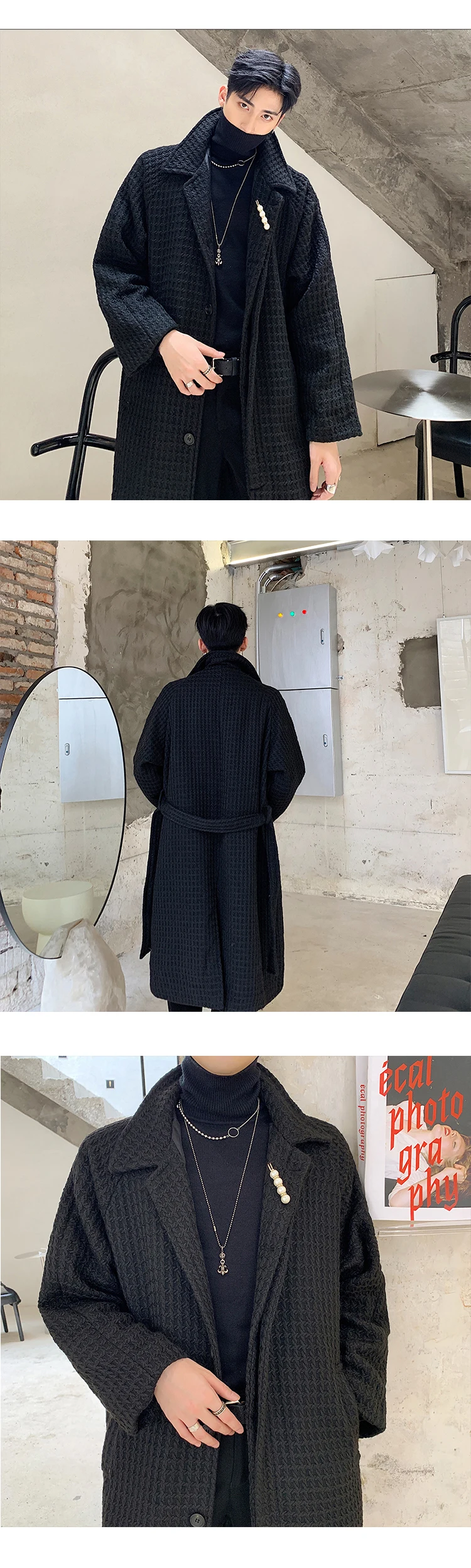 Тяжелое специальное маленькое ароматное однотонное Тканое пальто, мужское длинное шерстяное пальто, мужское пальто, зимние мужские пальто и куртки