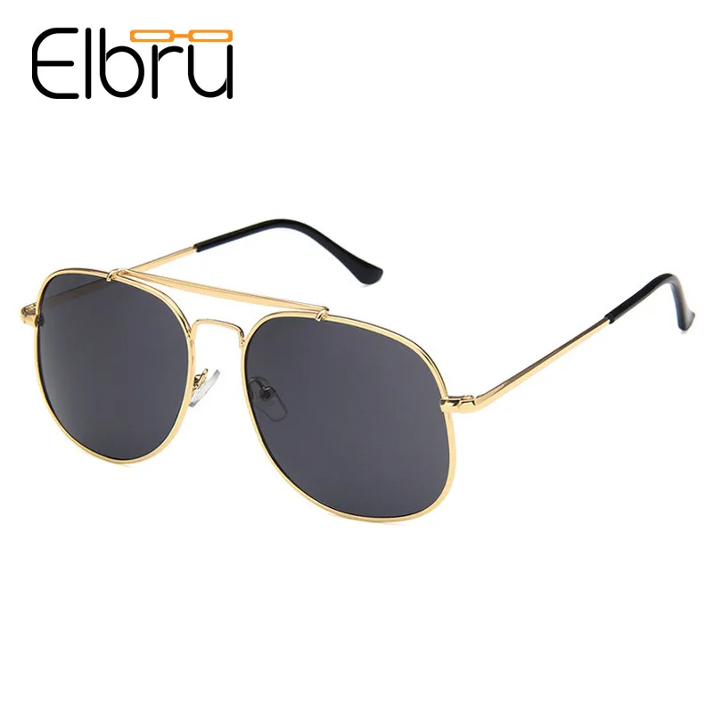

Elbru Metal Double Beam Sunglasses Retro Resin Lens Sun Glasses Men Women Unisex Shade Mirror UV400 Eyeglasses Oculos de sol