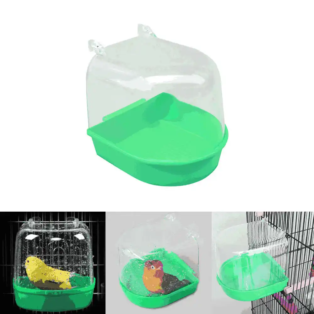 Маленькая птичья водная ванна для домашних животных, птичья клетка, подвесной аксессуар, миска для птиц, ПВХ, синий/зеленый/белый/желтый/красный, 1 шт
