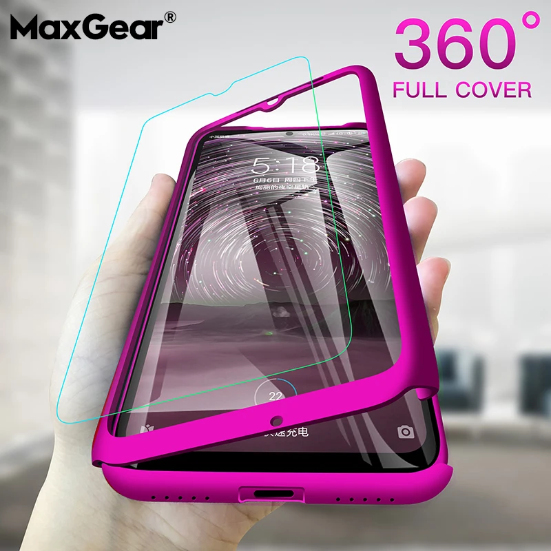 360 Degree Case For Xiaomi 5X 6X 8 Lite 9 SE A3 9T Phone Shell Redmi 9 Note 9S 8 8T 7 6 5 Pro 7A 8A 9A 9C Full Cover With Glass