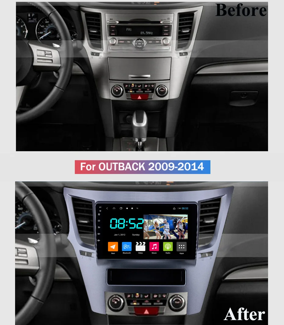 Perfect Android 8.1 CAR DVD 1din multimedia Navi system for Subaru Outback 2009-2014 car gps navigation stereo head unit BT SWC WIFI 1