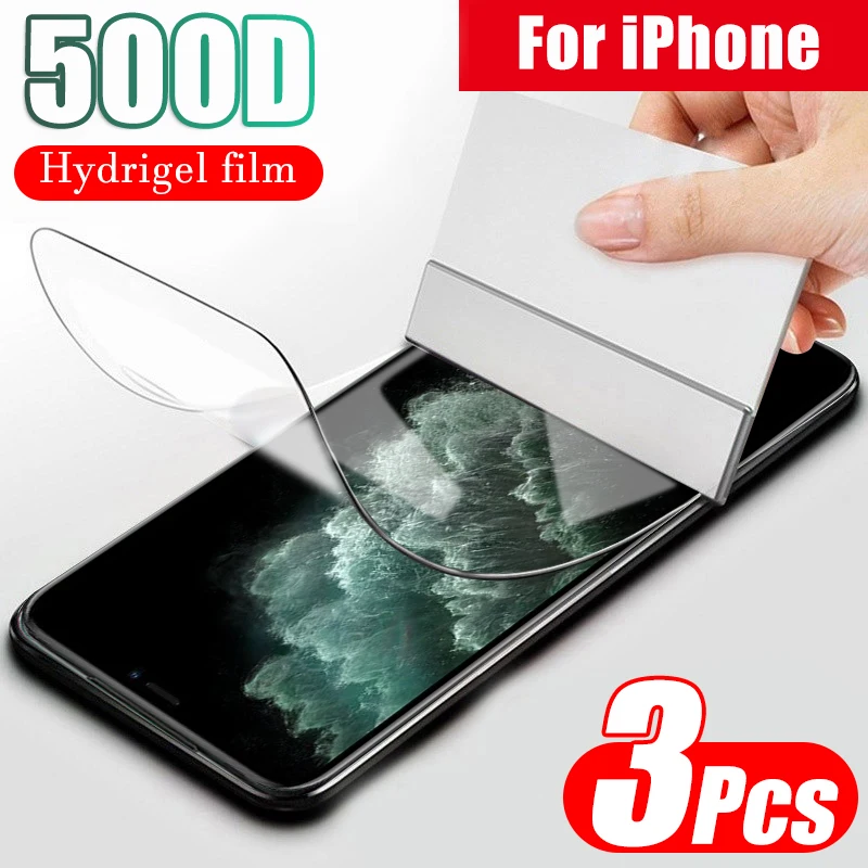 Гидрогелевая пленка 500D с полным покрытием для IPhone 11 Pro XR X XS Max защитная 8 7 6 6s Plus без