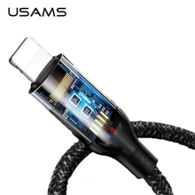 Зарядный кабель для iPhone X 8 7 6s Plus USAMS USB зарядное устройство кабель для передачи данных USB шнур Адаптер для iPhone 6 7 XS телефон