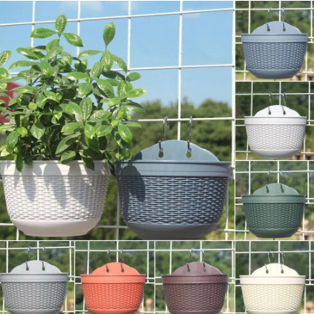 Wallmounted Flower Pot Imitation Rattan Wall Hanging Flower Plant Pot