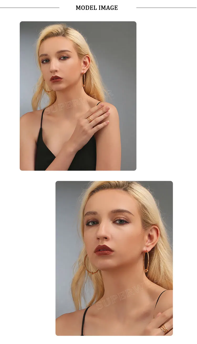 SUPERWEAR, серьги с узлом для женщин, нержавеющая сталь, серебро, желтый, золотой цвет, большие крученые серьги-кольца, панк, модные ювелирные изделия, подарки