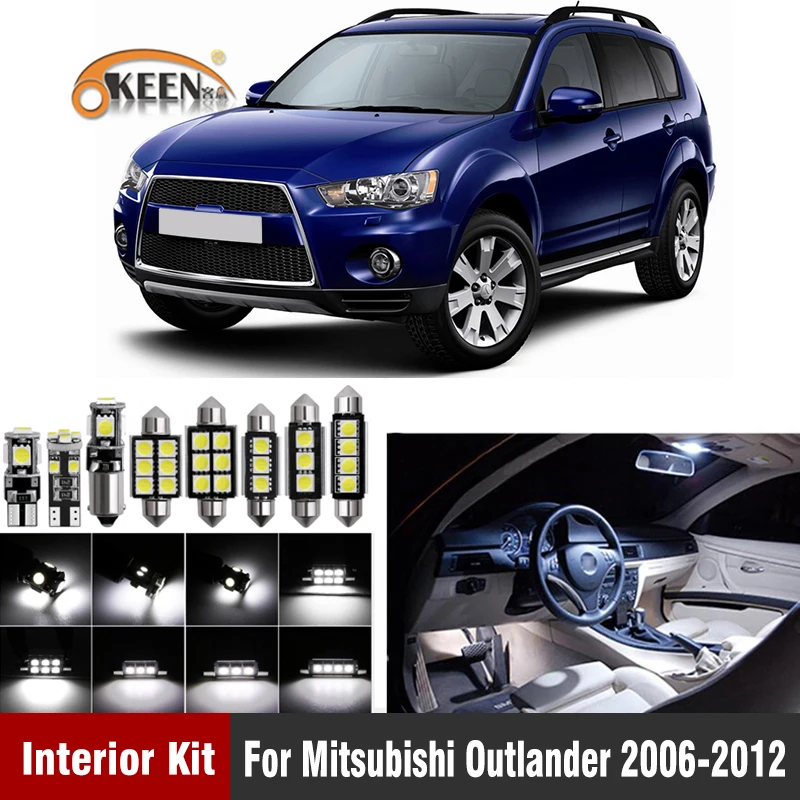 11 шт. белые светодиодные лампы T10 для автомобилей Mitsubishi Outlander 2006 2007 2008 2009 2010