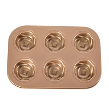 Wiilii форма цветка розы форма для кекса 6 Полость антипригарное олово для выпечки шоколадных бубликов маффинов жаропрочная посуда для десерта инструменты Лоток