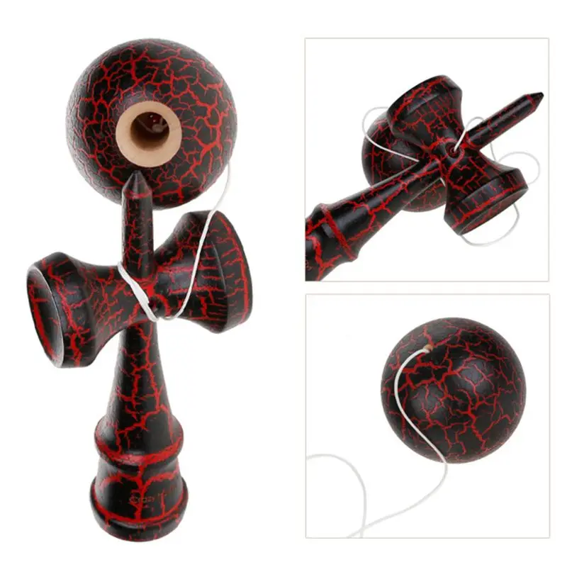 Деревянные шары Kendama, балансирующие умелые игрушки, красочные трещины, поверхность из бука, для детей и взрослых, для активного отдыха