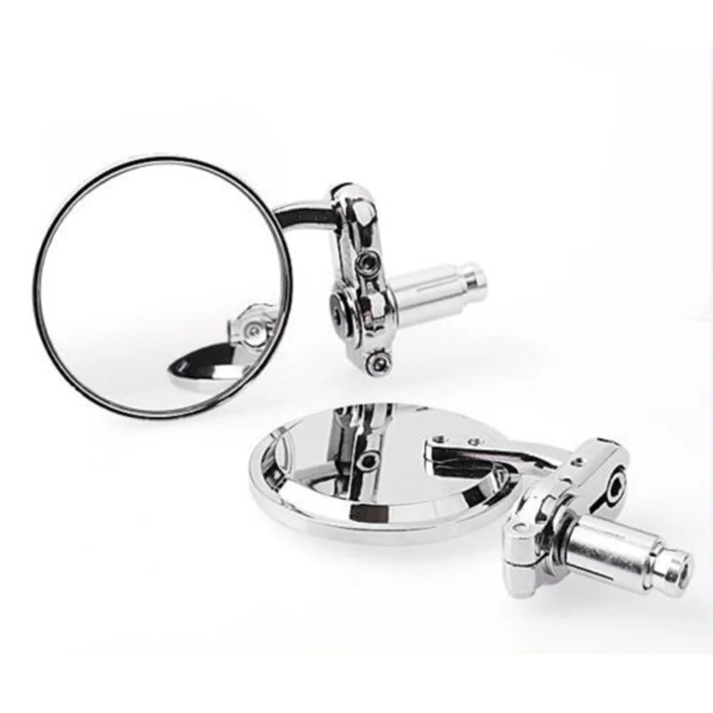 Motorcycle Chrome Handle Bar End Rearview Mirror For Cafe Racer Bobber Pair Of Motorcycle Rearview Mirrors