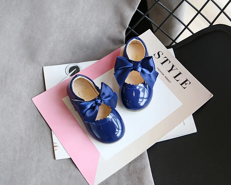 Baby Girls Shoes Infant Toddler Bow Patent Leather Princess Shoes Solid Color Kids Dancing Party Wedding Spring Autumn Summer slippers for boy