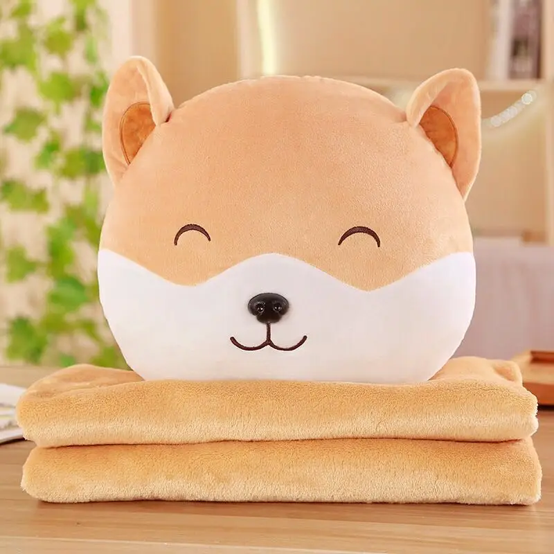 yellow1 Плюшевые милые толстые Шиба ину DogHand теплые с одеялом животных мультфильм Подушка практичные рождественские подарки для детей Дети Высокое качество - Color: yellow1